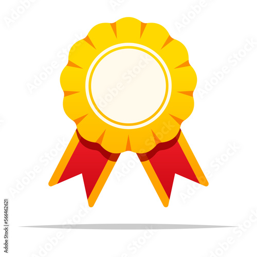 Rosette award ribbon vector isolated illustration