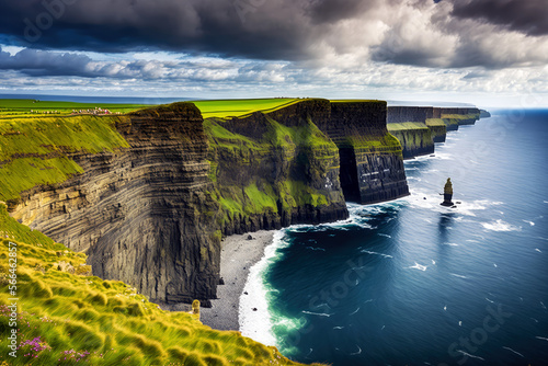 Celtic Coastline of Cliffs, Landscape, Generative A!