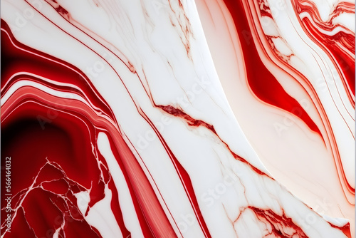 Plain red and white smooth marble background made with Generative AI technology