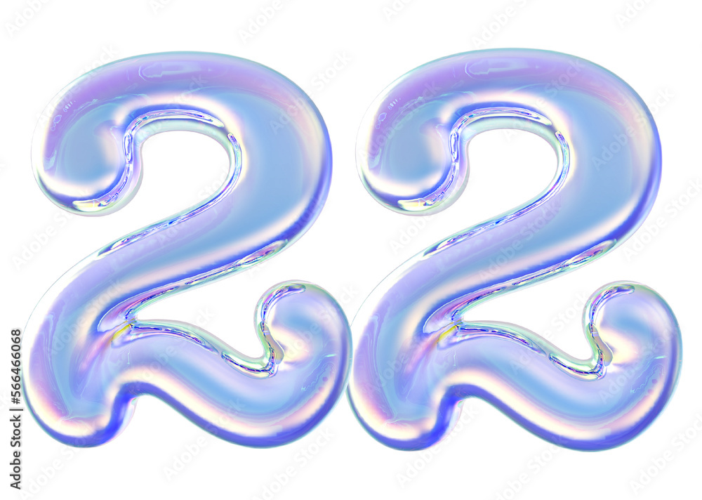 3D Number 22 Generative AI 3D Number 22 Generative AI