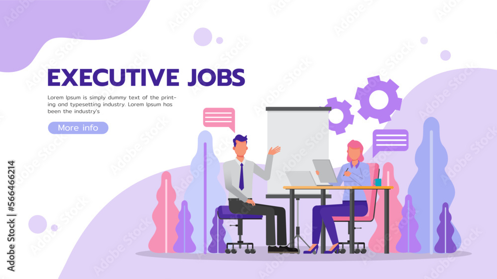 Executive jobs concept. Business People character vector design. For landing page, web, poster, banner, flyer and greeting card.