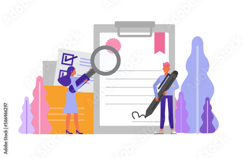 Terms and conditions concept. People character vector design.