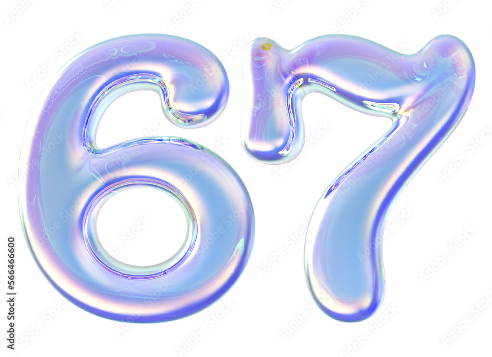 3D Number 67 Generative AI 3D Number 67 Generative AI