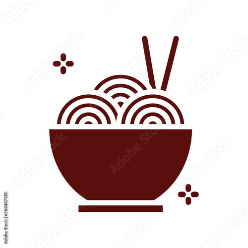Instant noodle icon asian traditional pasta vector image
