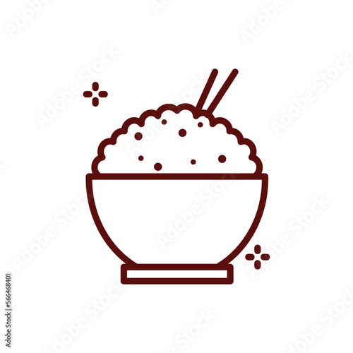 Rice bowl icon vector image