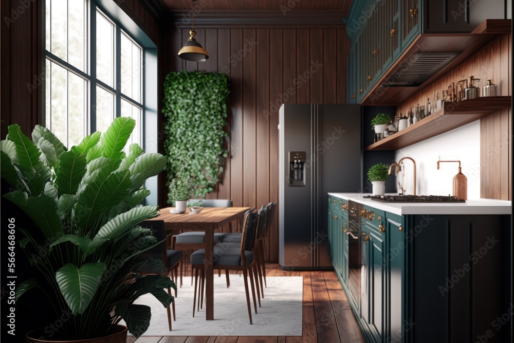 Kitchen Interior Design Woodland Haven Series: Soft white walls with