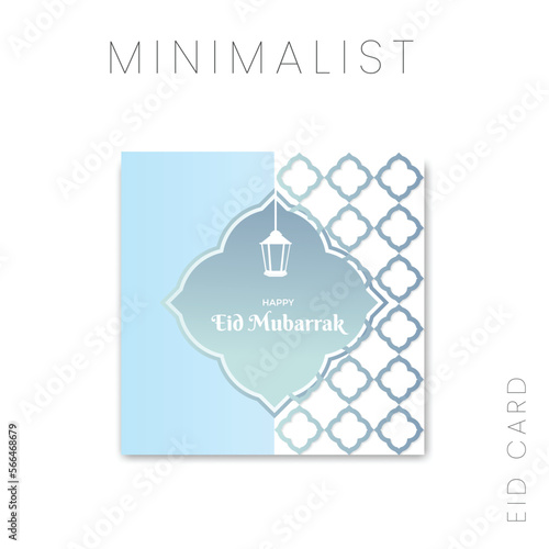CONGRATULATIONS EID CARD WITH BLUE PASTEL COLORS