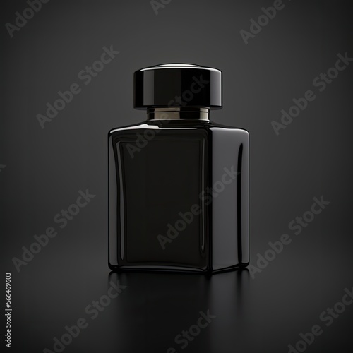 perfume cologne bottle placeholder , product photo, isolated on a black background, AI assisted finalized in Photoshop by me