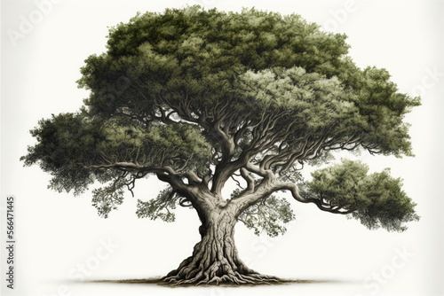 big tree on white background  Made by AI Artificial intelligence