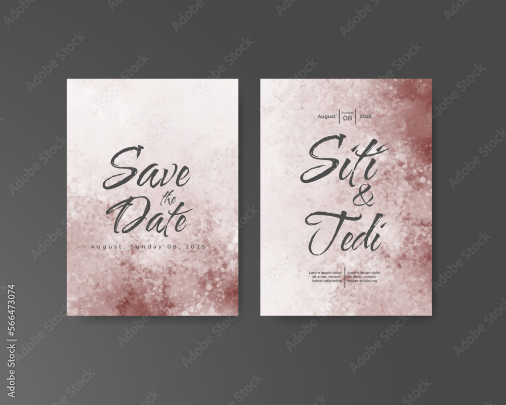Wedding invitation with abstract watercolor background Wedding invitation with abstract watercolor background