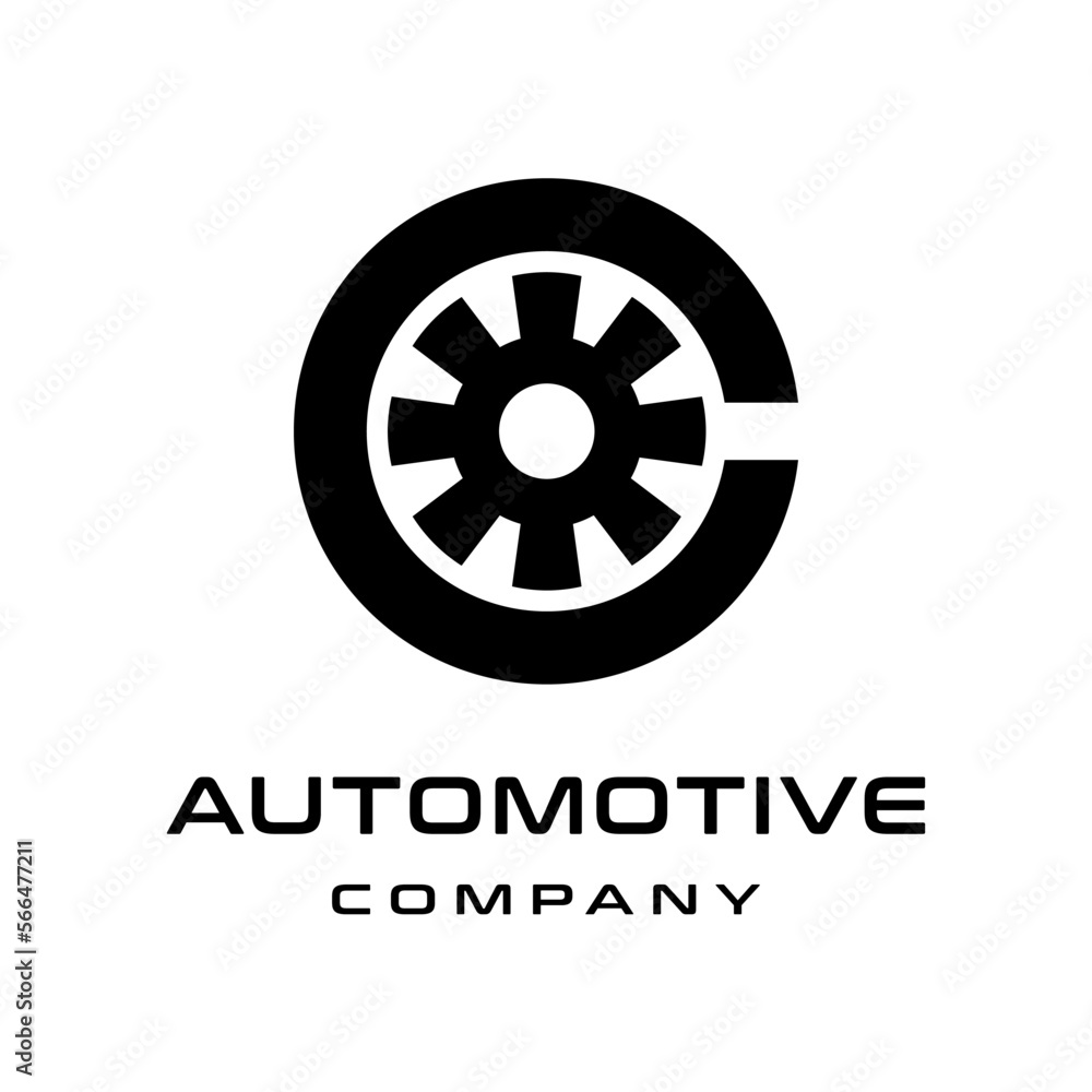 C letter tire vector logo template. This design use car symbol. Suitable for automotive.