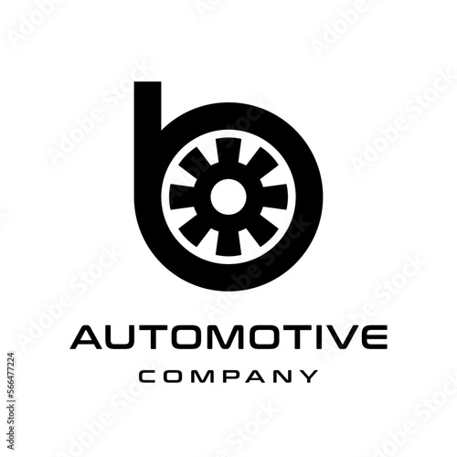 B letter tire vector logo template. This design use car symbol. Suitable for automotive.