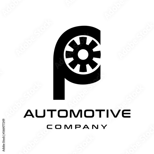 F letter tire vector logo template. This design use car symbol. Suitable for automotive.