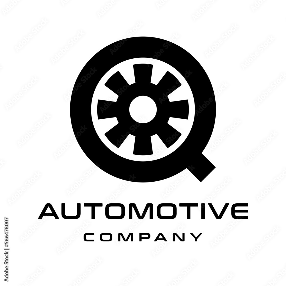 Q Letter tire vector logo template. This font suitable for automotive business.