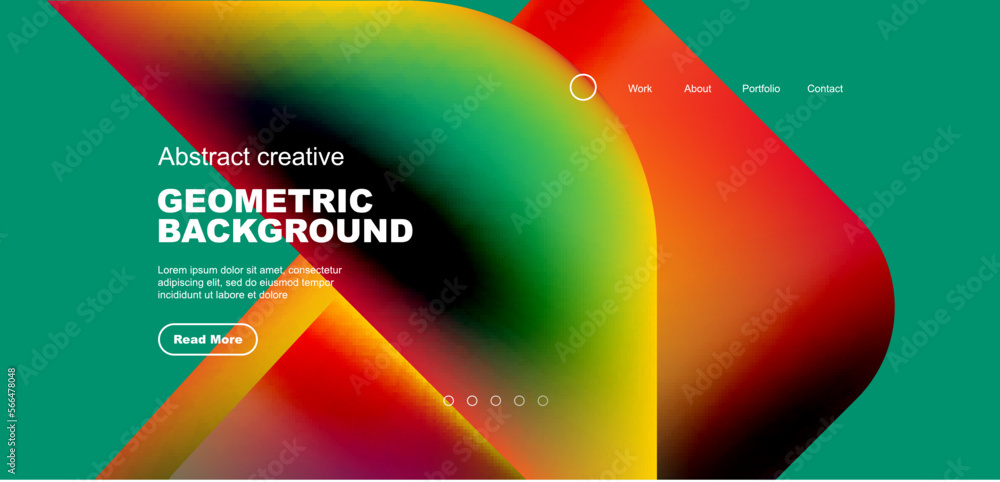 Geometric landing page background. Fluid colors and simple shapes abstract composition. Vector illustration for wallpaper, banner, background, leaflet, catalog, cover, flyer Geometric landing page background. Fluid colors and simple shapes abstract composition. Vector illustration for wallpaper, banner, background, leaflet, catalog, cover, flyer