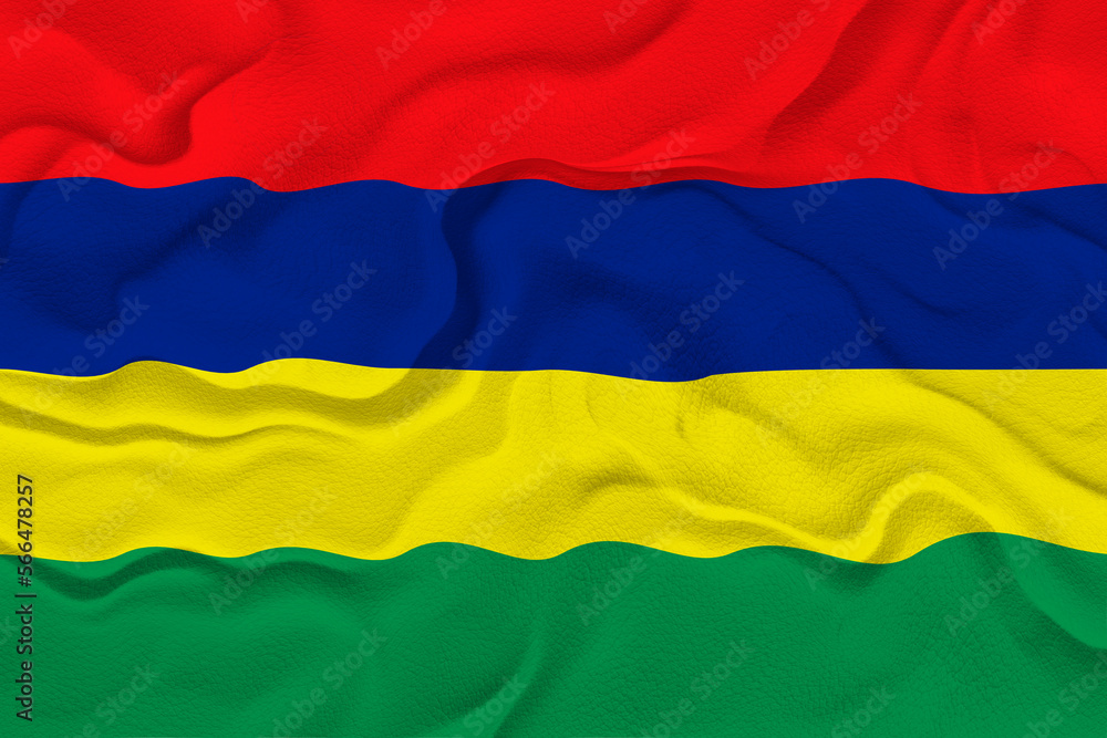 National flag of Mauritius. Background with flag of Mauritius. National flag of Mauritius. Background with flag of Mauritius.