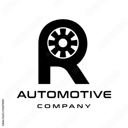 R Letter tire vector logo template. This font suitable for automotive business.