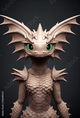 cute little dragon with green eyes © NguyenLinh