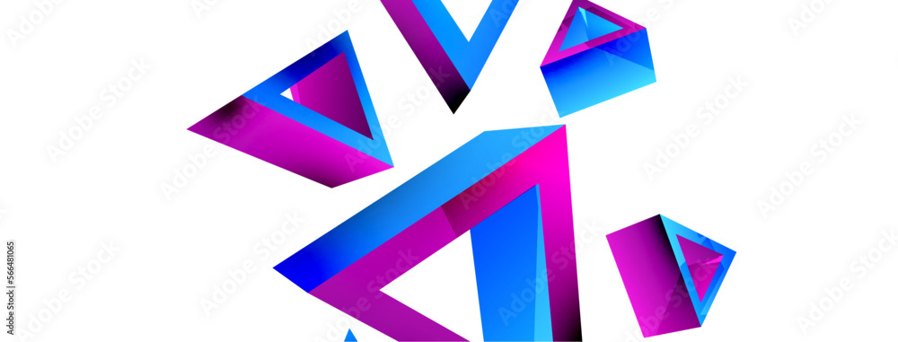 Triangle abstract background. 3d vector basic shape technology or business concept composition. Trendy techno business template for wallpaper, banner, background or landing Triangle abstract background. 3d vector basic shape technology or business concept composition. Trendy techno business template for wallpaper, banner, background or landing