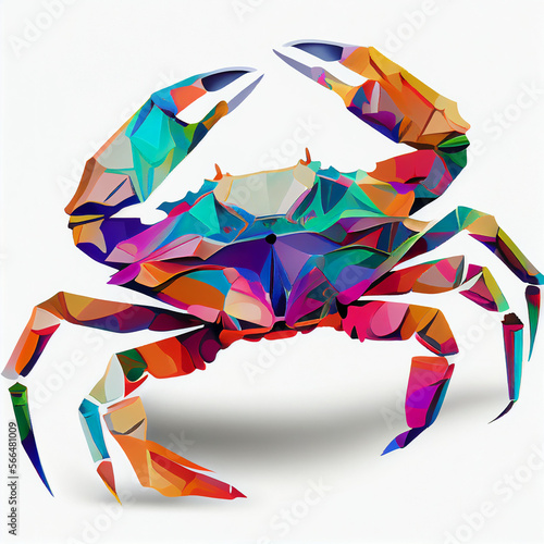 crab wpap white background,,Generative AI technology,
