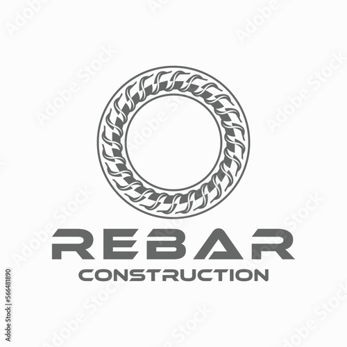 rebar concrete construction logo design vector for business idea	