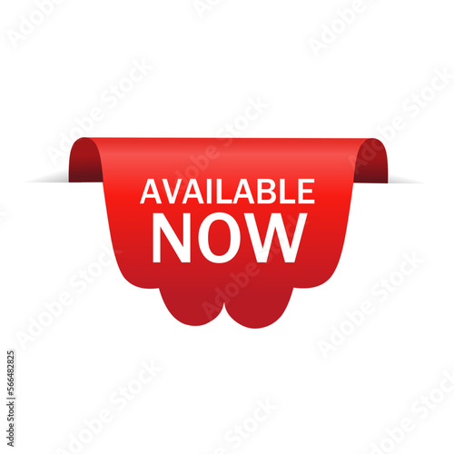 Available now label, badge, seal vector design. Web element. Store banner vector illustration.