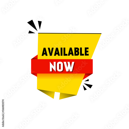 available now - Stamp, Imprint, Banner, Label, Ribbon Template design. Available now labels banners. Vector illustration.
