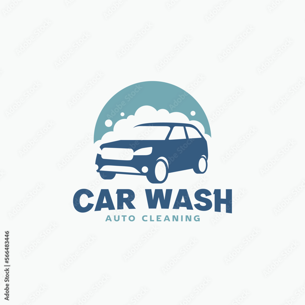 Car wash logo design template set