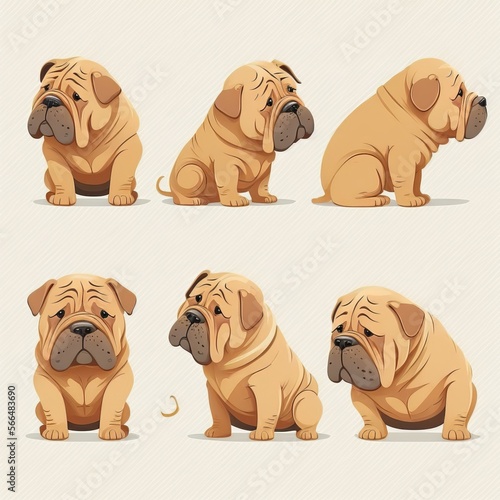 Shar Pei Collection Of Emotions © Get Stock
