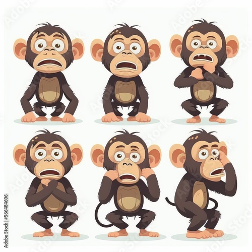 Chimpanzee Collection Of Emotions © Get Stock