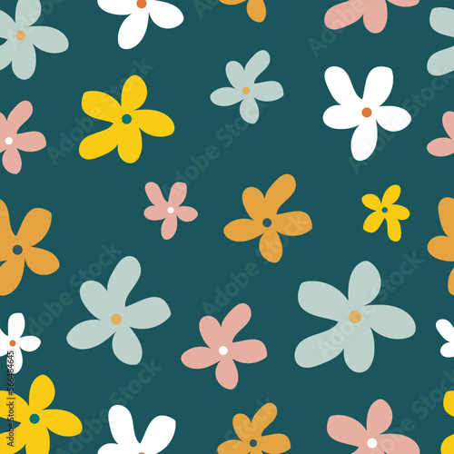 seamless floral pattern with colorful flowers