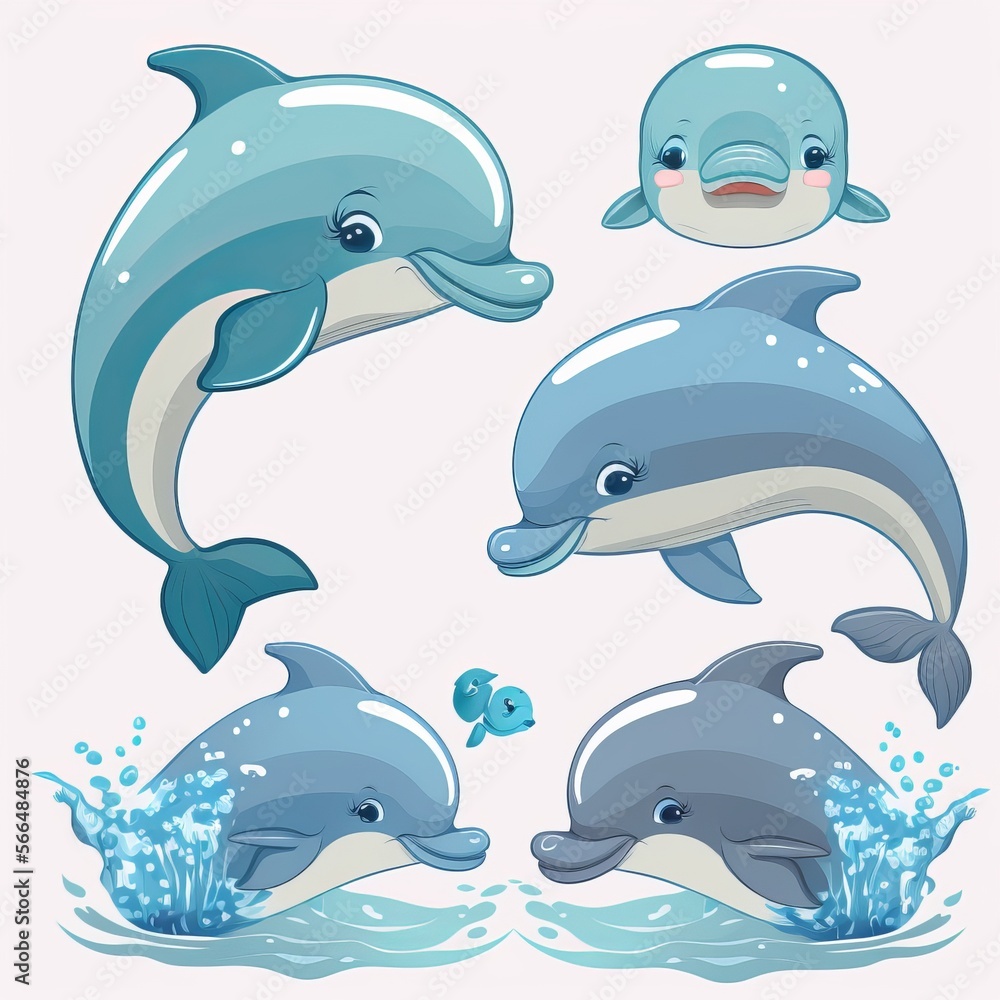 Obraz premium Dolphin Collection Of Emotions