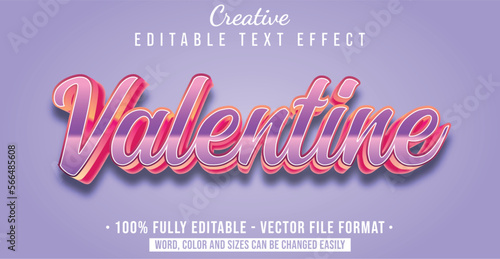 Text style effect with Valentine theme style. Editable text style graphic element.