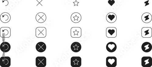 Social media dating icons. Design for web and mobile app
