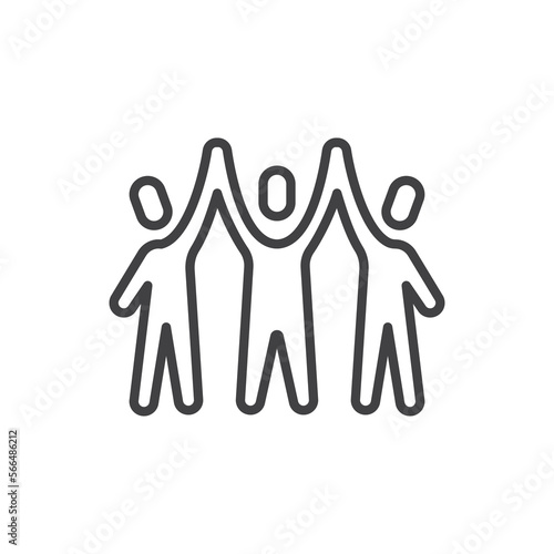 Teamwork group line icon