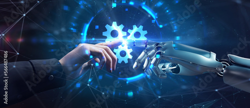 Business, Technology, Internet and network concept. Automation Software Technology Process System. 3d illustration © putilov_denis