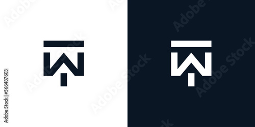 Modern and unique TW logo design 2