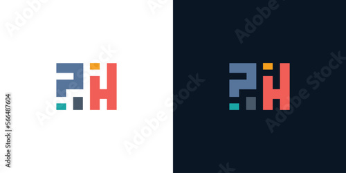 Modern and unique letter PH initials logo design