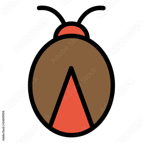 cockroach color line icon