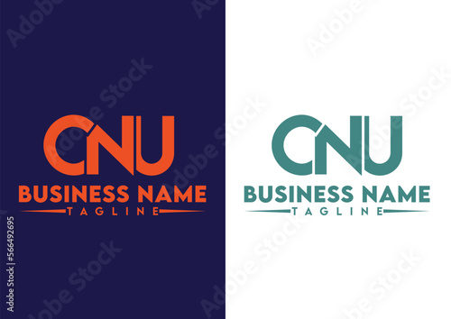 Letter CNU logo design vector template, CNU logo photo