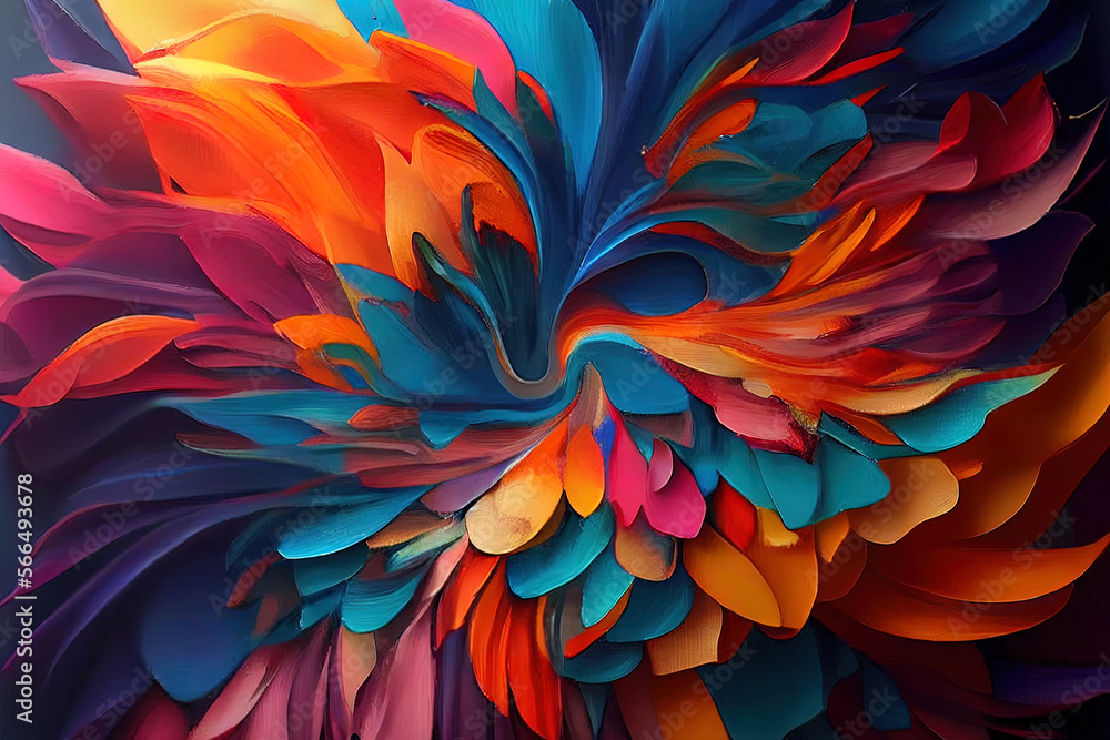 Wonderful Abstract Painting Hand-Painted Colored Petals Oil Painting Wonderful Abstract Painting Hand-Painted Colored Petals Oil Painting