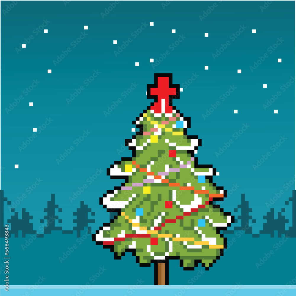 abstract christmas tree with snowflakes abstract christmas tree with snowflakes