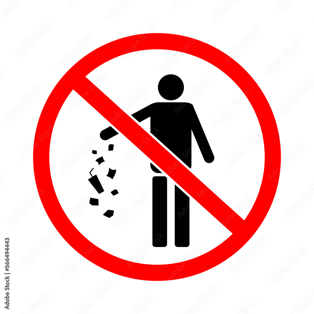 Do not litter, prohibition sign, keep it clean design vector illustration. Do not litter, prohibition sign, keep it clean design vector illustration.