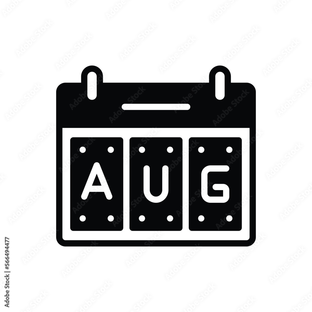 Black solid icon for august Black solid icon for august