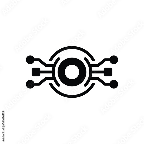 Black solid icon for techno