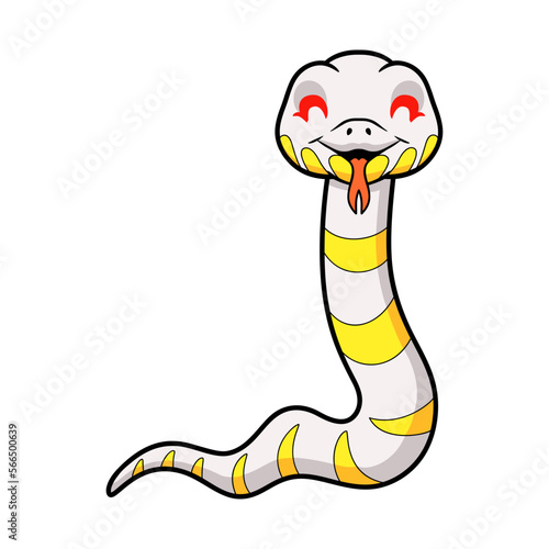 Cute albino mangrove snake cartoon