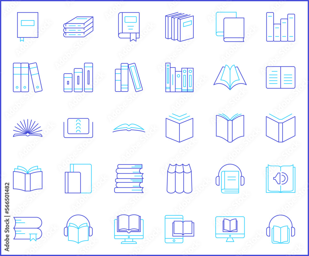 Simple Set of book Related Vector Line Icons. Vector collection of reading, book stack, notes, study, library, education, open book and design elements symbols or logo element. Simple Set of book Related Vector Line Icons. Vector collection of reading, book stack, notes, study, library, education, open book and design elements symbols or logo element.