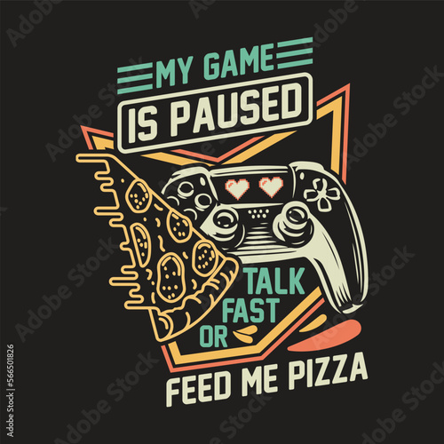 Custom retro vintage Gaming Tshirt design template
