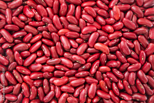 Red beans texture pattern background , top view , flat lay.