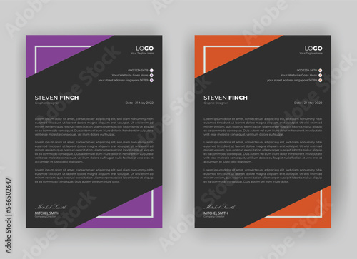 Clean and minimal letterhead design template for your business